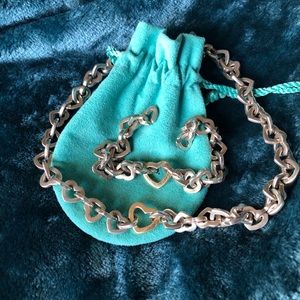 Tiffany & Co. silver and gold Heart link set